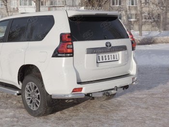 12 249 р. Защита заднего бампера (Ø76 мм уголки, нержавейка) SLITKOFF  Toyota Land Cruiser Prado  J150 (2017-2020) 2-ой рестайлинг  с доставкой в г. Таганрог. Увеличить фотографию 4