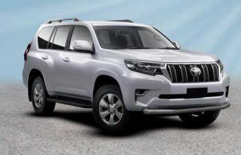 Защита переднего бампера Slitkoff (Ø 76 мм). Toyota (Тойота) Land Cruiser Prado (Лэнд)  J150 (2017-2020) J150 2-ой рестайлинг