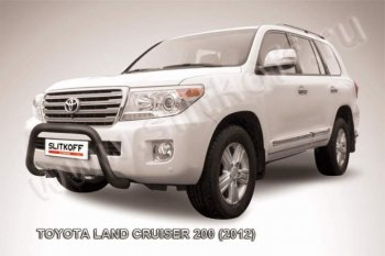 20 599 р. Кенгурятник d76 низкий мини  Toyota Land Cruiser  200 (2012-2015) 1-ый рестайлинг (Цвет: серебристый)  с доставкой в г. Таганрог. Увеличить фотографию 1