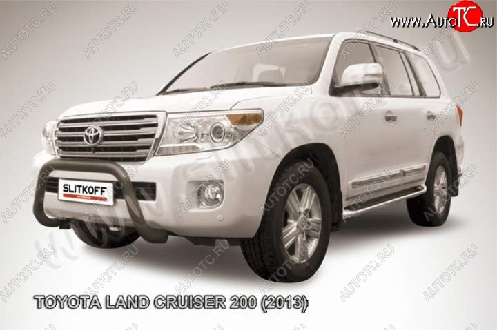 22 999 р. Кенгурятник d76 низкий мини  Toyota Land Cruiser  200 (2012-2015) 1-ый рестайлинг (Цвет: серебристый)  с доставкой в г. Таганрог