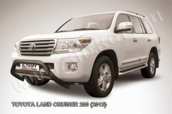 24 999 р. Кенгурятник d76 низкий широкий с перемычкой  Toyota Land Cruiser  200 (2012-2015) 1-ый рестайлинг (Цвет: серебристый)  с доставкой в г. Таганрог. Увеличить фотографию 1