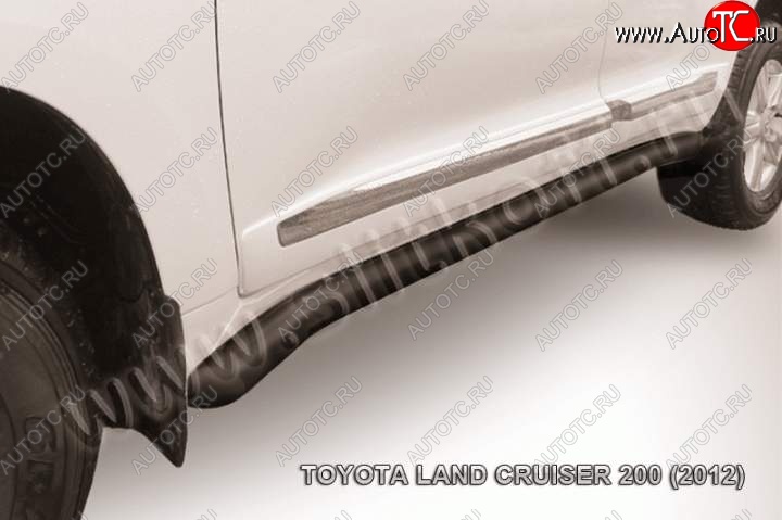 11 449 р. Защита порогов Slitkoff Toyota Land Cruiser 200 1-ый рестайлинг (2012-2015) (Цвет: серебристый)  с доставкой в г. Таганрог