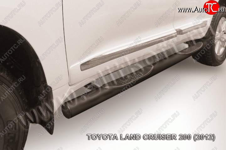 15 299 р. Защита порогов Slitkoff Toyota Land Cruiser 200 1-ый рестайлинг (2012-2015) (Цвет: серебристый)  с доставкой в г. Таганрог