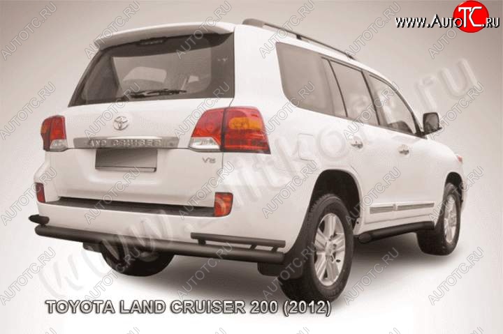 13 949 р. Защита задняя Slitkoff  Toyota Land Cruiser  200 (2012-2015) 1-ый рестайлинг (Цвет: серебристый)  с доставкой в г. Таганрог