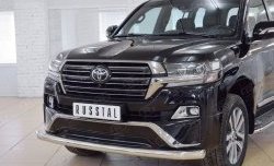 21 549 р. Защита переднего бампера из трубы диаметром 76 мм SLITKOFF (длинная) Toyota Land Cruiser 200 2-ой рестайлинг (2015-2021)  с доставкой в г. Таганрог. Увеличить фотографию 3