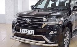 27 599 р. Защита переднего бампера (2 трубыØ76 и 63 мм, нержавейка) SLITKOFF  Toyota Land Cruiser  200 (2015-2021) 2-ой рестайлинг  с доставкой в г. Таганрог. Увеличить фотографию 3