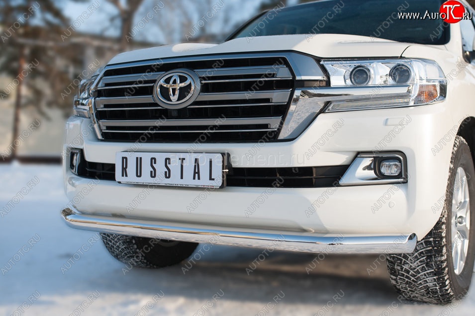 18 899 р. Одинарная защита переднего бампера диаметром 63 мм SLITKOFF  Toyota Land Cruiser  200 (2015-2021) 2-ой рестайлинг  с доставкой в г. Таганрог