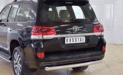 16 349 р. Защита заднего бампера (Ø76 мм дуга, нержавейка) SLITKOFF  Toyota Land Cruiser  200 (2015-2021) 2-ой рестайлинг  с доставкой в г. Таганрог. Увеличить фотографию 2