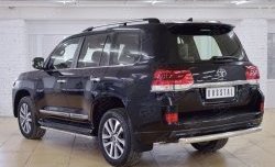 16 349 р. Защита заднего бампера (Ø76 мм дуга, нержавейка) SLITKOFF  Toyota Land Cruiser  200 (2015-2021) 2-ой рестайлинг  с доставкой в г. Таганрог. Увеличить фотографию 3