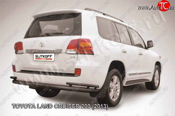 13 949 р. Защита задняя Slitkoff  Toyota Land Cruiser  200 (2012-2015) 1-ый рестайлинг (Цвет: серебристый)  с доставкой в г. Таганрог