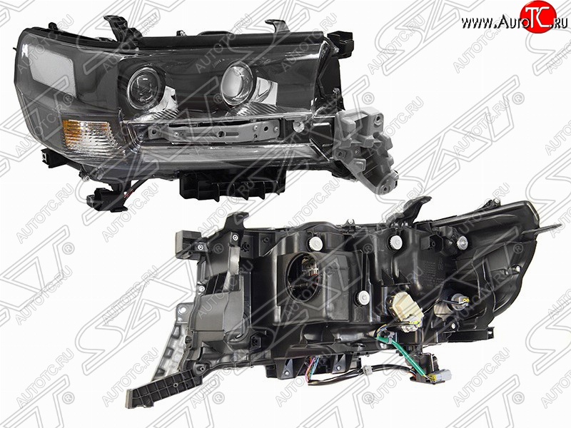 25 399 р. Правая фара передняя SAT LED EXECUTIVE BLACK/WHITE Toyota Land Cruiser 200 2-ой рестайлинг (2015-2021)  с доставкой в г. Таганрог