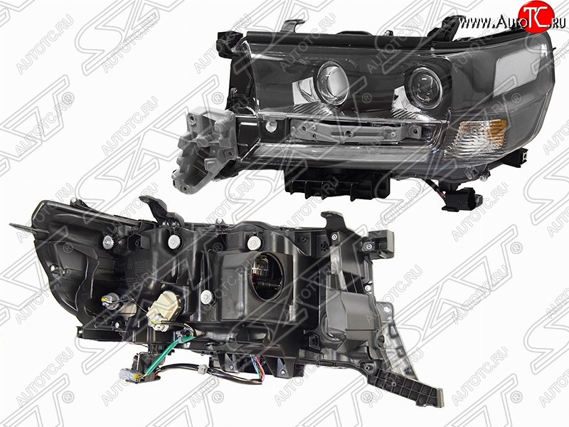 25 399 р. Левая фара передняя SAT LED EXECUTIVE BLACK/WHITE  Toyota Land Cruiser  200 (2015-2021) 2-ой рестайлинг  с доставкой в г. Таганрог