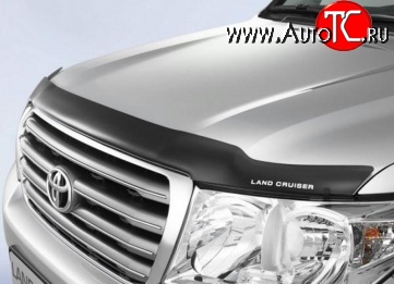 3 599 р. Дефлектор капота NovLine (с логотипом)  Toyota Land Cruiser  200 (2007-2012) дорестайлинг  с доставкой в г. Таганрог