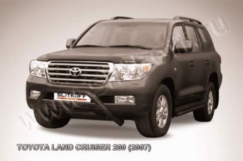 20 599 р. Кенгурятник d76 низкий широкий мини  Toyota Land Cruiser  200 (2007-2012) дорестайлинг (Цвет: серебристый)  с доставкой в г. Таганрог. Увеличить фотографию 1