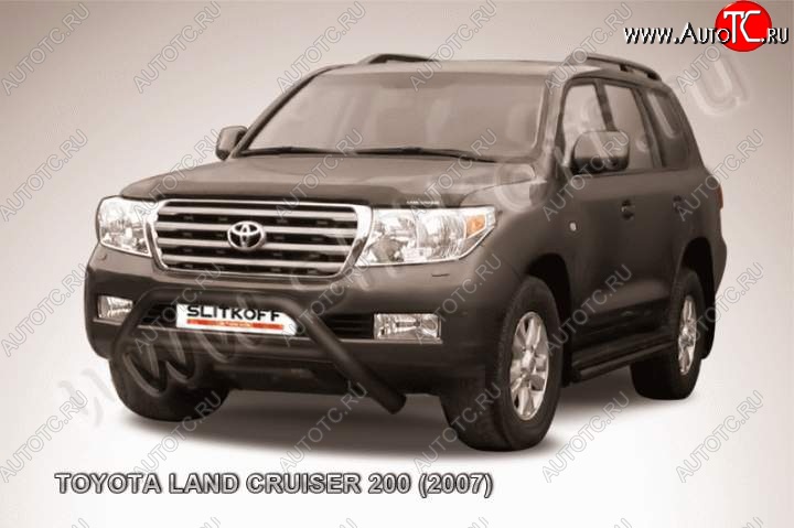 18 649 р. Кенгурятник d76 низкий широкий с перемычкой Toyota Land Cruiser 200 дорестайлинг (2007-2012) (Цвет: серебристый)  с доставкой в г. Таганрог