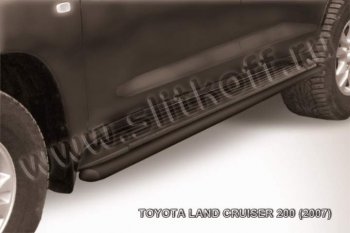 9 649 р. Защита штатного порога d42 Slitkoff  Toyota Land Cruiser  200 (2007-2012) дорестайлинг (Цвет: серебристый)  с доставкой в г. Таганрог. Увеличить фотографию 1