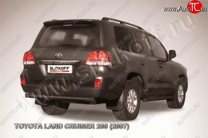 10 999 р. Защита задняя Slitkoff Toyota Land Cruiser 200 дорестайлинг (2007-2012) (Цвет: серебристый)  с доставкой в г. Таганрог