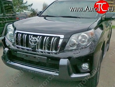 10 249 р. Накладка на передний бампер CT Toyota Land Cruiser Prado J150 дорестайлинг (2009-2013) (Неокрашенная)  с доставкой в г. Таганрог