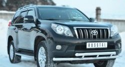 24 649 р. Защита переднего бампера (2 трубыØ63 мм, нержавейка) SLITKOFF  Toyota Land Cruiser Prado  J150 (2009-2013) дорестайлинг  с доставкой в г. Таганрог. Увеличить фотографию 4