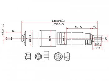 2 399 р. Амортизатор задний LH=RH SAT  Toyota Land Cruiser  80 (1989-1997)  с доставкой в г. Таганрог. Увеличить фотографию 1