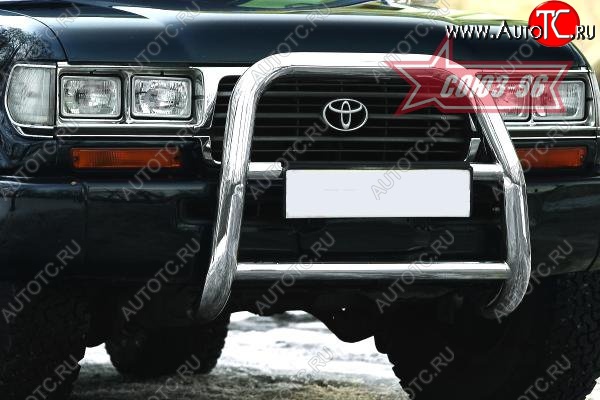 21 329 р. Защита переднего бампера под штатную лебедку Souz-96 (d76) Toyota Land Cruiser 80 (1989-1997)  с доставкой в г. Таганрог