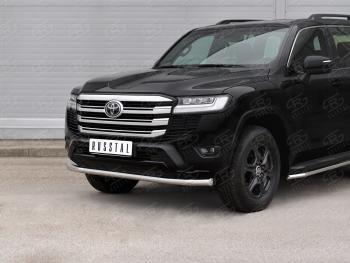 21 749 р. Защита переднего бампера (Ø63 мм, нержавейка) SLITKOFF Toyota Land Cruiser J300 дорестайлинг (2021-2024)  с доставкой в г. Таганрог. Увеличить фотографию 2