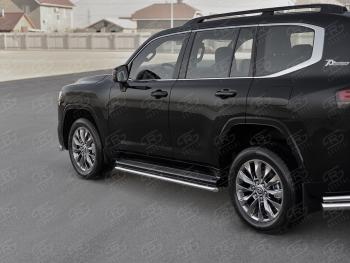 16 999 р. Защита порогов (Ø42 мм, нержавейка) SLITKOFF  Toyota Land Cruiser  J300 (2021-2025) дорестайлинг  с доставкой в г. Таганрог. Увеличить фотографию 1