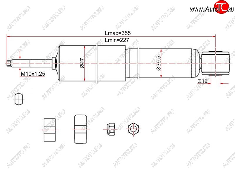 2 269 р. Амортизатор передний LH=RH SAT Toyota LiteAce Noah (1996-2001)  с доставкой в г. Таганрог