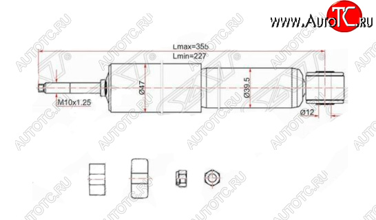 1 699 р. Амортизатор передний SAT Toyota LiteAce Noah (1996-2001)  с доставкой в г. Таганрог