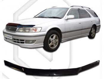 1 999 р. Дефлектор капота CA-Plastiс  Toyota Mark 2  Qualis (1997-2002) седан (серия Classic черный, Без надписи)  с доставкой в г. Таганрог. Увеличить фотографию 2