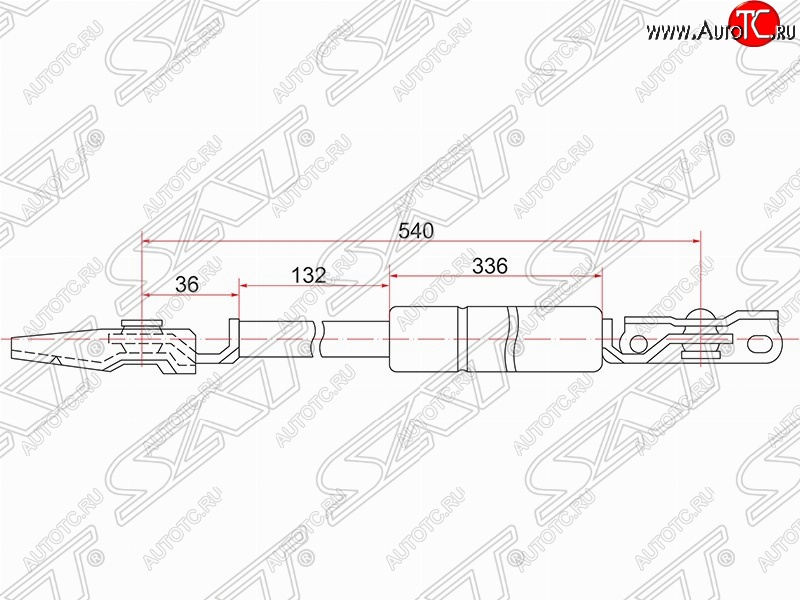 1 199 р. Правый газовый упор крышки багажника SAT  Toyota Nadia  XN10 (1998-2003) дорестайлинг, рестайлинг минивэн  с доставкой в г. Таганрог