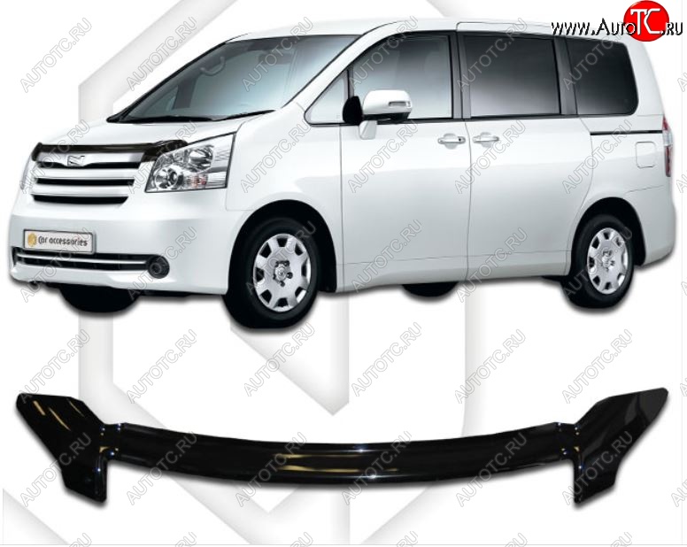 2 189 р. Дефлектор капота CA-Plastiс  Toyota Noah  2 (2007-2010) дорестайлинг (Classic черный, Без надписи)  с доставкой в г. Таганрог