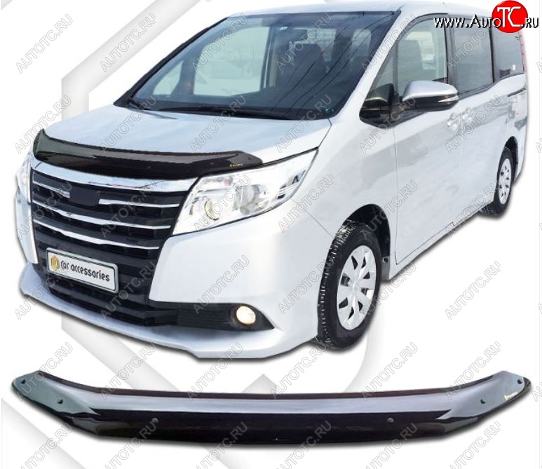 1 999 р. Дефлектор капота CA-Plastiс  Toyota Noah  3 (2014-2017) дорестайлинг (Classic черный, Без надписи)  с доставкой в г. Таганрог