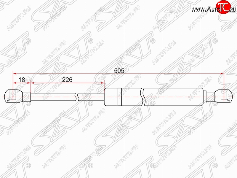 629 р. Газовый упор крышки багажника SAT  Toyota Prius  XW30 (2009-2011) дорестайлинг  с доставкой в г. Таганрог