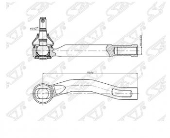 Правый наконечник рулевой тяги SAT Toyota (Тойота) Ractis (Рактис) (2005-2010)