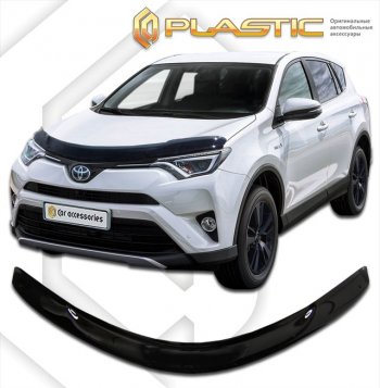 1 999 р. Дефлектор капота CA-Plastic  Toyota RAV4  XA40 (2015-2019) 5 дв. рестайлинг (Classic черный, Без надписи)  с доставкой в г. Таганрог. Увеличить фотографию 1