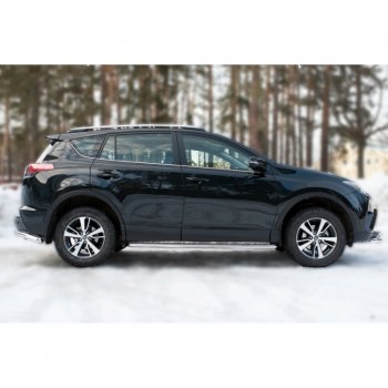 22 949 р. Пороги труба d42 с листом (Лист алюм,проф.сталь)(v2) SLITKOFF  Toyota RAV4  XA40 (2015-2019) 5 дв. рестайлинг  с доставкой в г. Таганрог. Увеличить фотографию 3