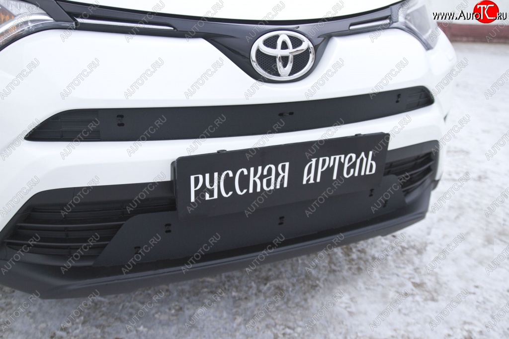 1 439 р. Зимняя заглушка решетки переднего бампера РА Toyota RAV4 XA40 5 дв. рестайлинг (2015-2019)  с доставкой в г. Таганрог