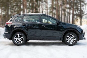 38 849 р. Широкая защита порогов с трубой диаметром 42 мм SLITKOFF v3 Toyota RAV4 XA40 5 дв. рестайлинг (2015-2019)  с доставкой в г. Таганрог. Увеличить фотографию 2