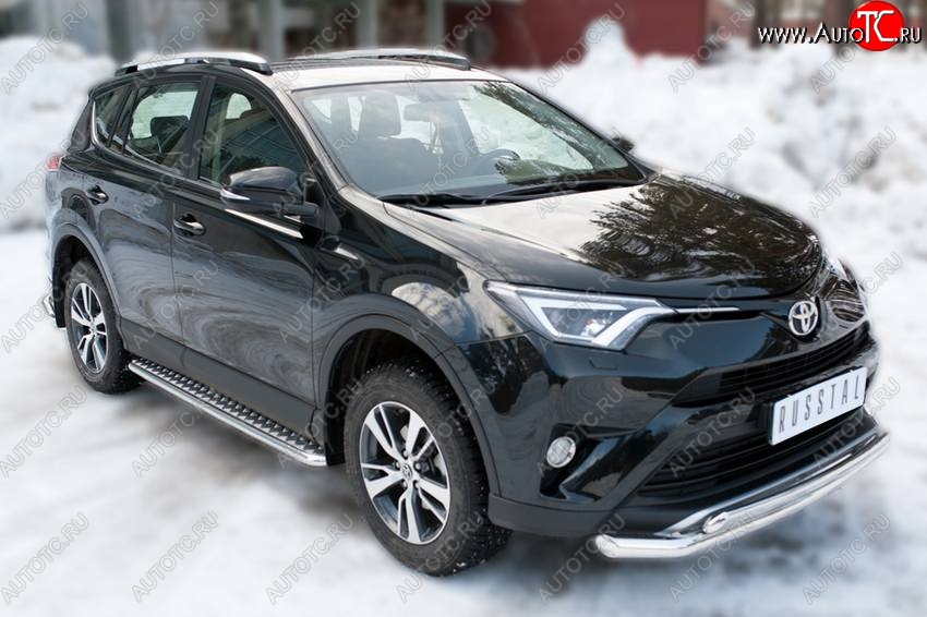 38 849 р. Широкая защита порогов с трубой диаметром 42 мм SLITKOFF v3 Toyota RAV4 XA40 5 дв. рестайлинг (2015-2019)  с доставкой в г. Таганрог