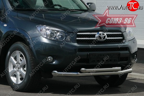 13 139 р. Защита переднего бампера двойная Souz-96 (d76/60) Toyota RAV4 XA305 5 дв. дорестайлинг (2005-2009)  с доставкой в г. Таганрог