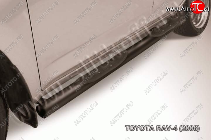 12 349 р. Защита порогов Slitkoff Toyota RAV4 XA305 5 дв. дорестайлинг (2005-2009) (Цвет: серебристый)  с доставкой в г. Таганрог