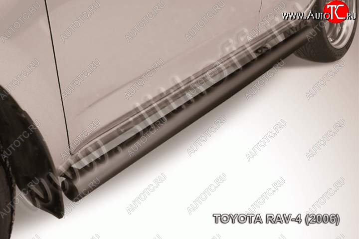 10 599 р. Защита порогов Slitkoff  Toyota RAV4  XA305 (2005-2009) 5 дв. дорестайлинг (Цвет: серебристый)  с доставкой в г. Таганрог