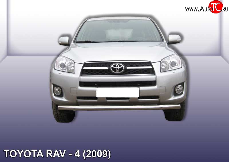 13 499 р. Одинарная защита переднего бампера диаметром 76 мм Slitkoff  Toyota RAV4  XA30 (2008-2010) 5 дв. 1-ый рестайлинг (Цвет: нержавеющая полированная сталь)  с доставкой в г. Таганрог