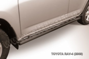 8 899 р. Защита порогов Slitkoff  Toyota RAV4  XA30 (2008-2010) 5 дв. 1-ый рестайлинг (Цвет: серебристый)  с доставкой в г. Таганрог. Увеличить фотографию 1