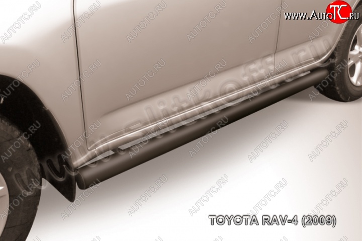 10 599 р. Защита порогов Slitkoff  Toyota RAV4  XA30 (2008-2010) 5 дв. 1-ый рестайлинг (Цвет: серебристый)  с доставкой в г. Таганрог