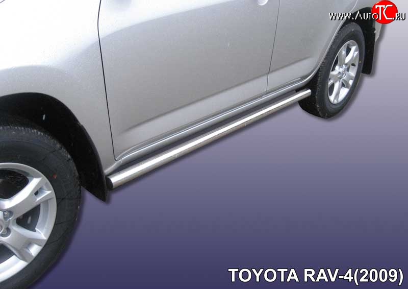 13 999 р. Защита порогов из круглой трубы диаметром 57 мм Slitkoff  Toyota RAV4  XA30 (2008-2010) 5 дв. 1-ый рестайлинг (Цвет: нержавеющая полированная сталь)  с доставкой в г. Таганрог