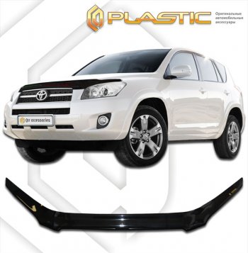 2 199 р. Дефлектор капота CA-Plastic exclusive  Toyota RAV4  XA30 (2008-2010) 5 дв. 1-ый рестайлинг, 5 дв. удлиненный 1-ый рестайлинг (серия Classic черный, Без надписи)  с доставкой в г. Таганрог. Увеличить фотографию 2