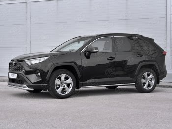 16 999 р. Защита переднего бампера (Ø42 мм, нержавейка) SLITKOFF Toyota RAV4 XA50 5 дв. дорестайлинг (2018-2024)  с доставкой в г. Таганрог. Увеличить фотографию 3