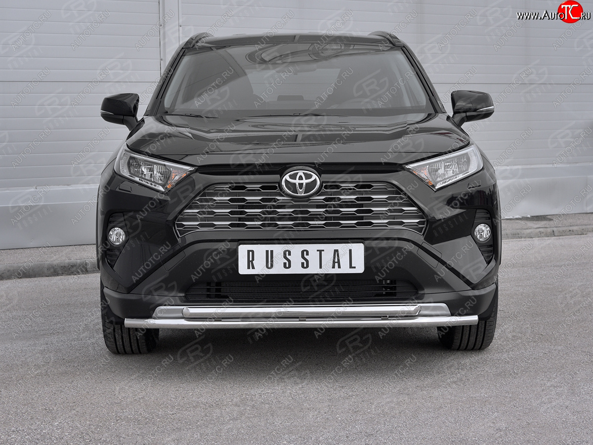 20 949 р. Защита переднего бампера (2 трубы Ø42 мм, нержавейка) SLITKOFF  Toyota RAV4  XA50 (2018-2024) 5 дв. дорестайлинг  с доставкой в г. Таганрог